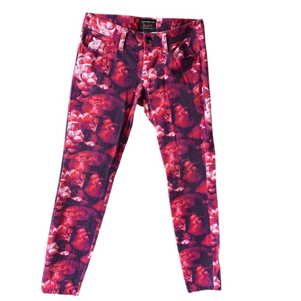 Banana Republic Women's Floral Skinny Ankle Pants Multicolor Size 0 - Picture 1 of 10